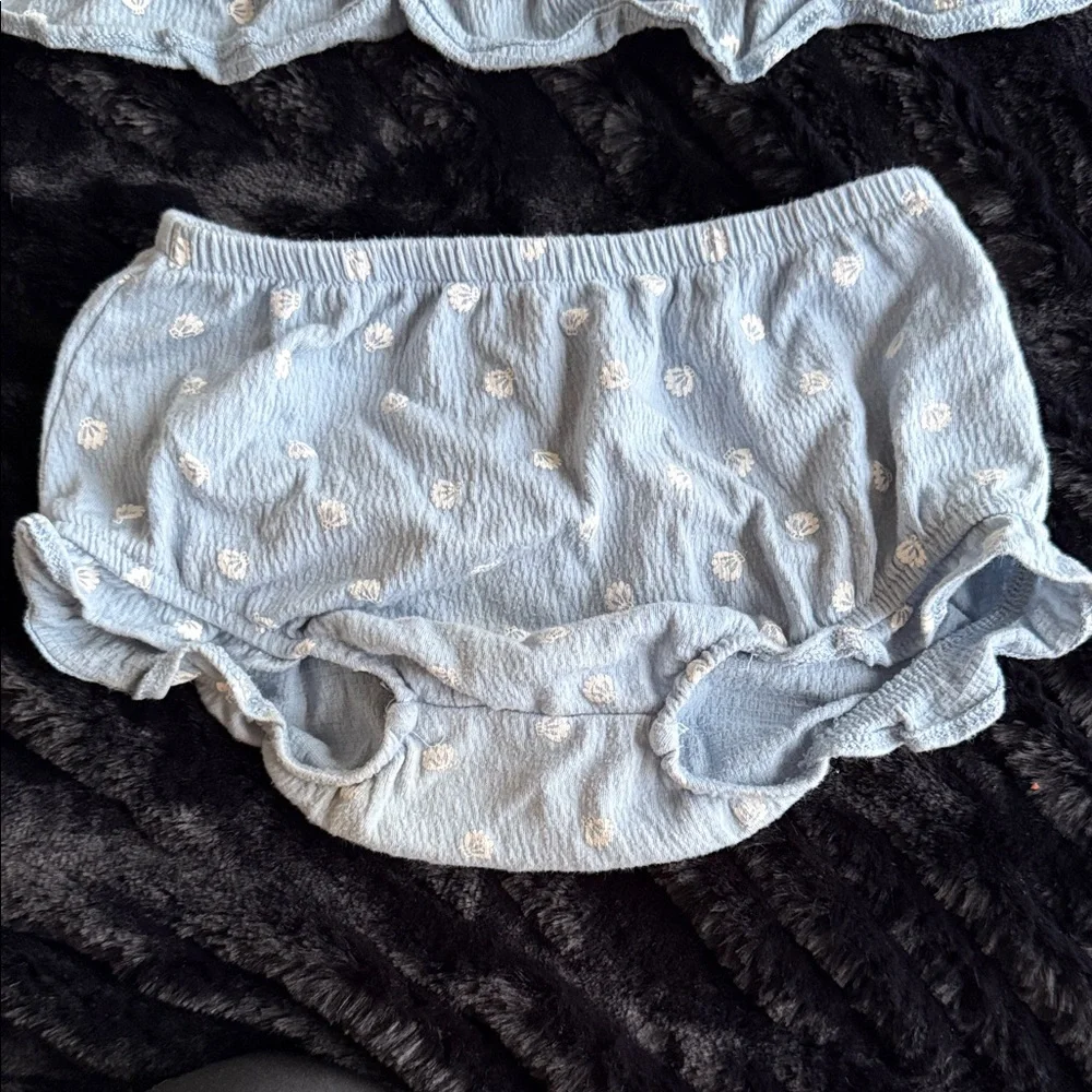 Carter's Light Blue and White Polka Dot Diaper Cover Set